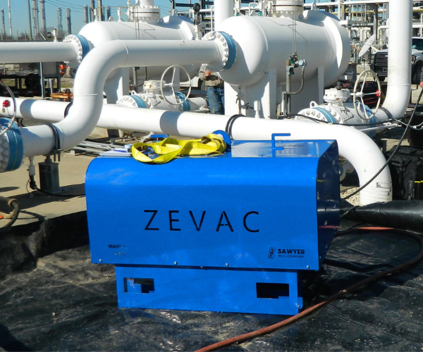 ZEVAC pumping Y-grade from a filter-separator at a pipeline facility.
